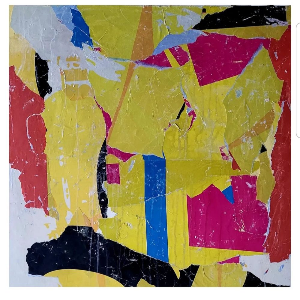 60×60 Decollage su tela