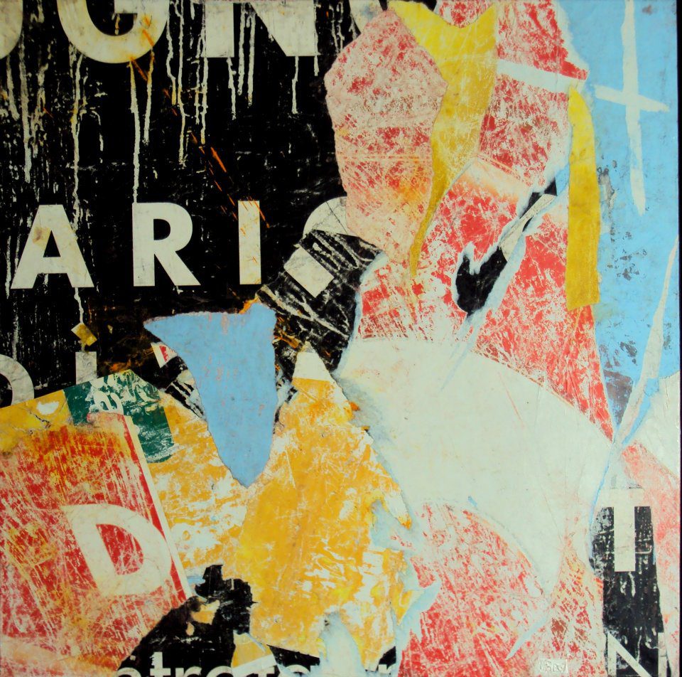 100×100 decollage su tela