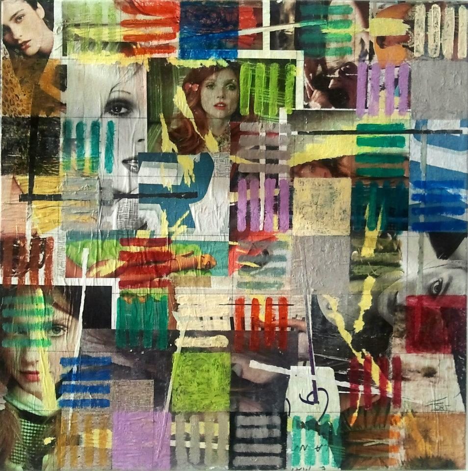 70×70 collage su tela